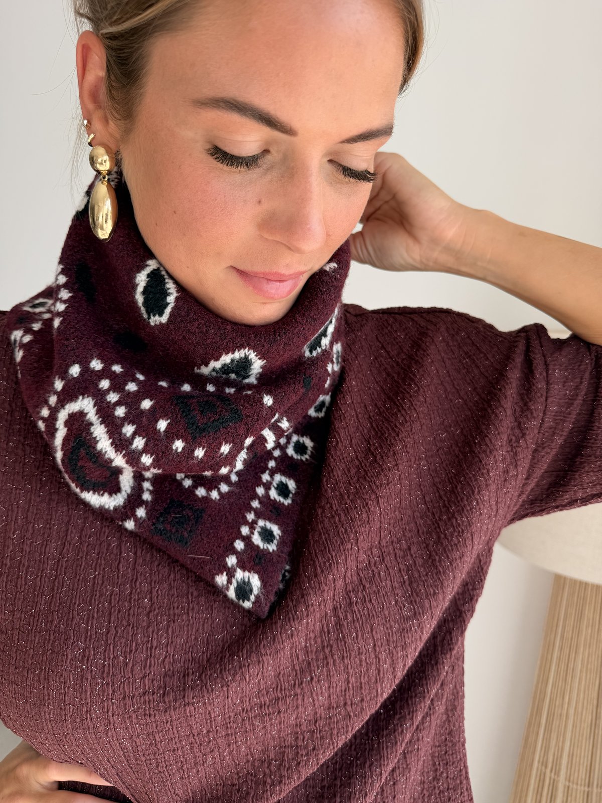 Top Milla glitter bordeaux