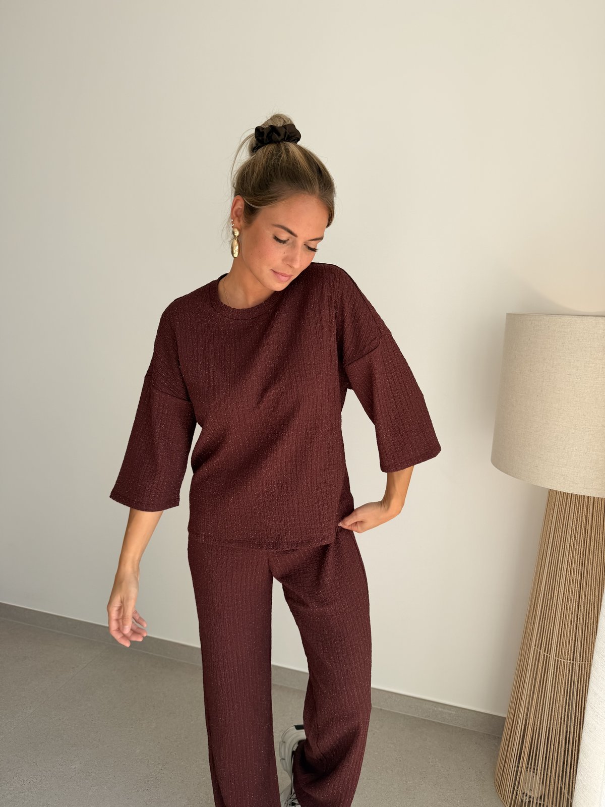 Top Milla glitter bordeaux